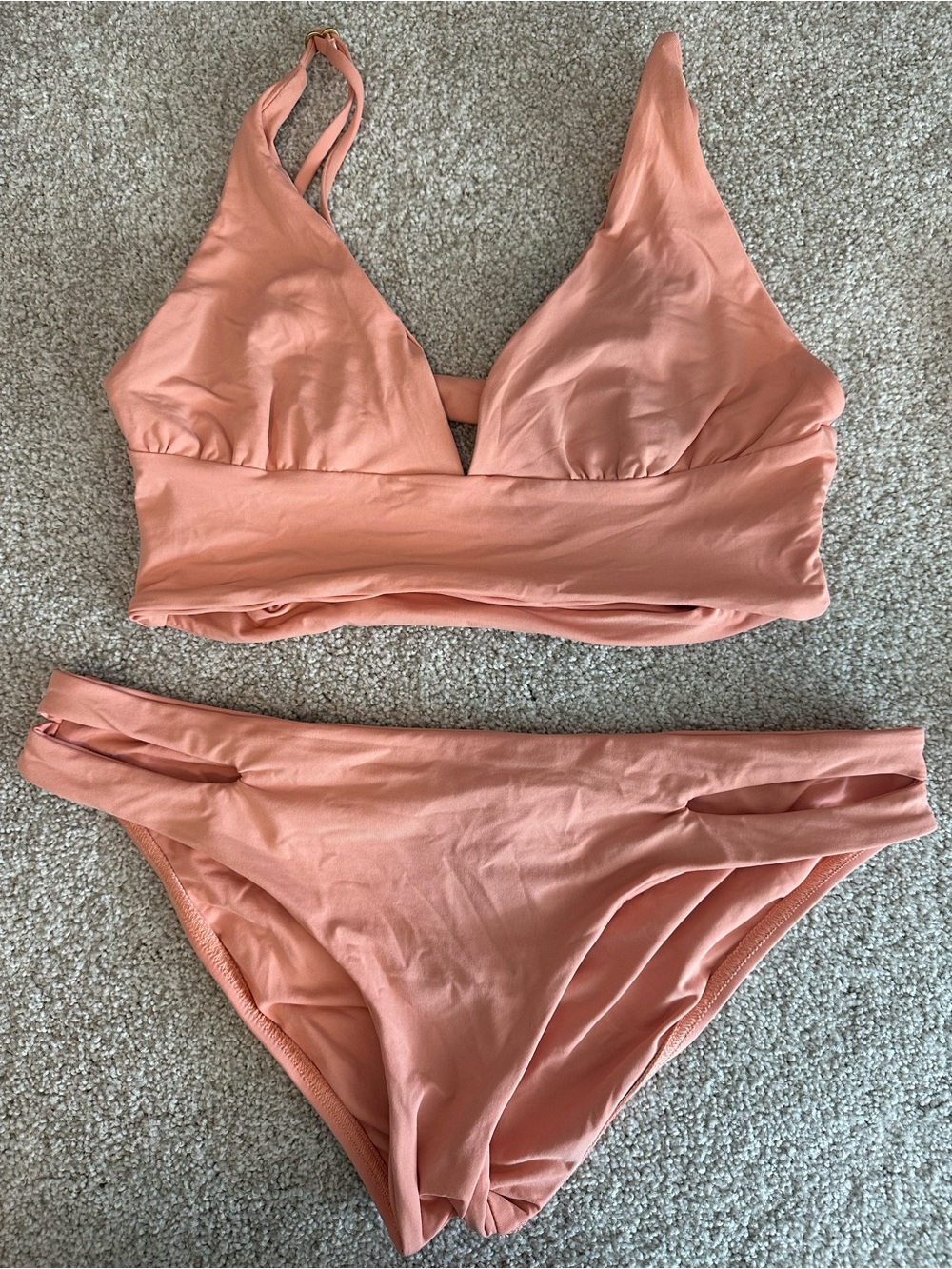 l*space Peach-Tone V-Wire Bikini Set